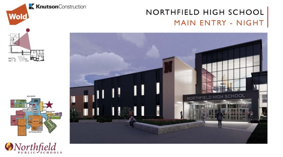 Northfield High School Main Entry - Night