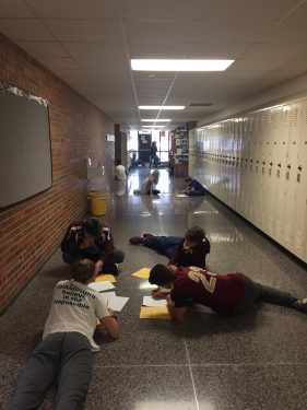 Students often spill over into hallways at Northfield High School while learning collaboration and communication skills.