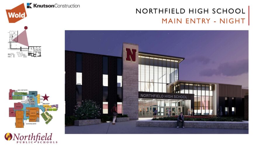 Northfield High School Main Entry - Night