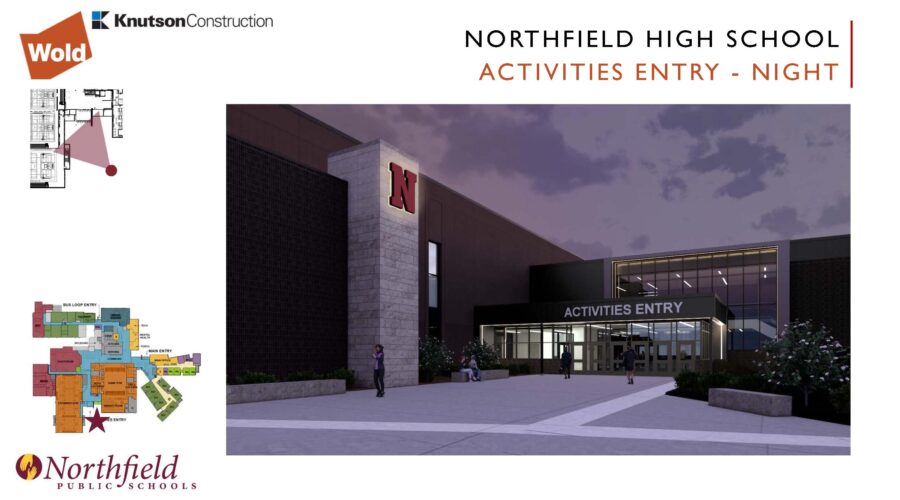 Northfield High School Activities Entrance - Night